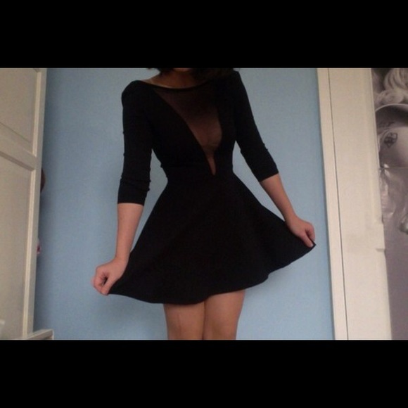 American Apparel V Neck Mesh Skater Dress - Picture 3 of 3